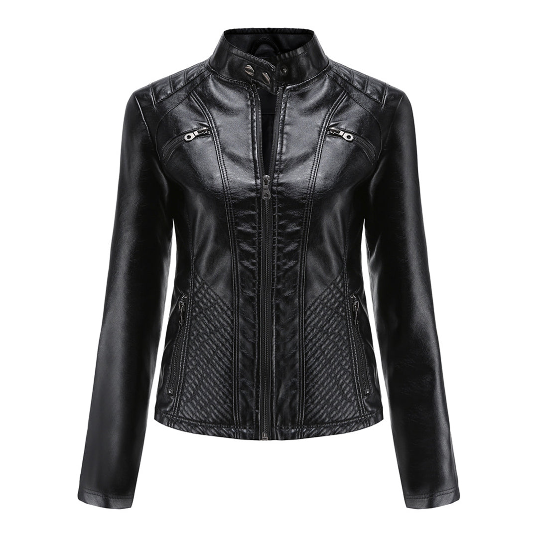 Veste mauve asymétrique femme, chic et ajustée. Blouson moderne pour toutes saisons, look sophistiqué.
