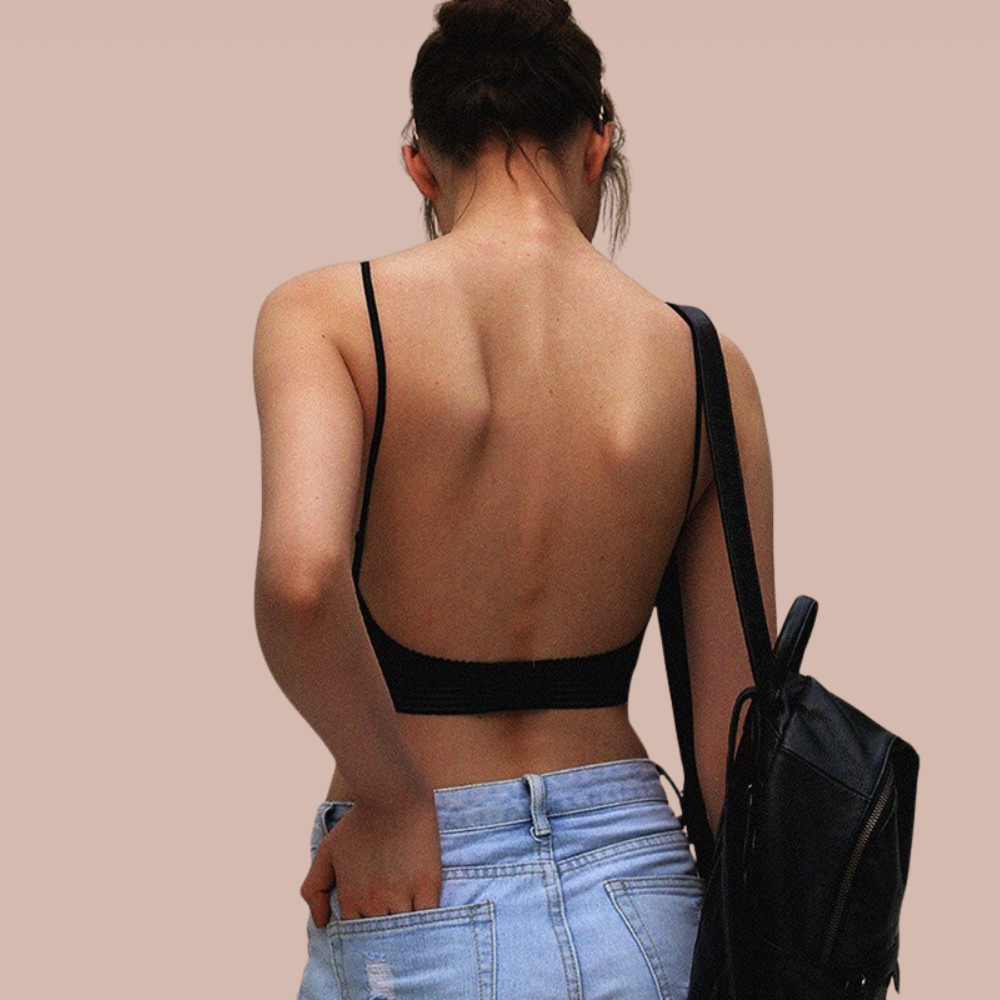 Lingerie confortable femmes: soutien-gorge dos nu sans armatures, parfait pour la saison estivale.