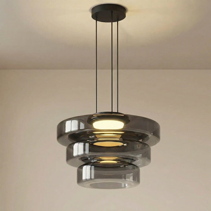Luminaire suspendu Bauhaus nordique en verre, design moderne pour éclairage intérieur de salon.