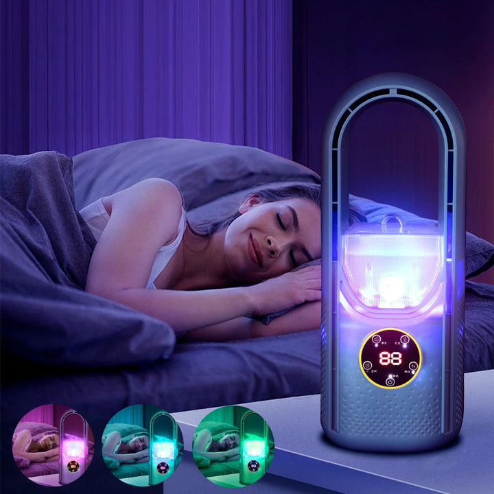 Climatiseur personnel ultra silencieux, idéal pour bureau ou chambre, alimenté par USB.