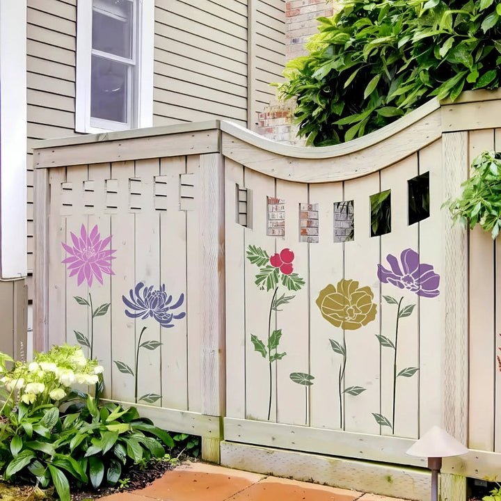 Ensemble de 10 pochoirs floraux réutilisables pour DIY. Parfaits pour murs, meubles, tissus, décoration et artisanat.