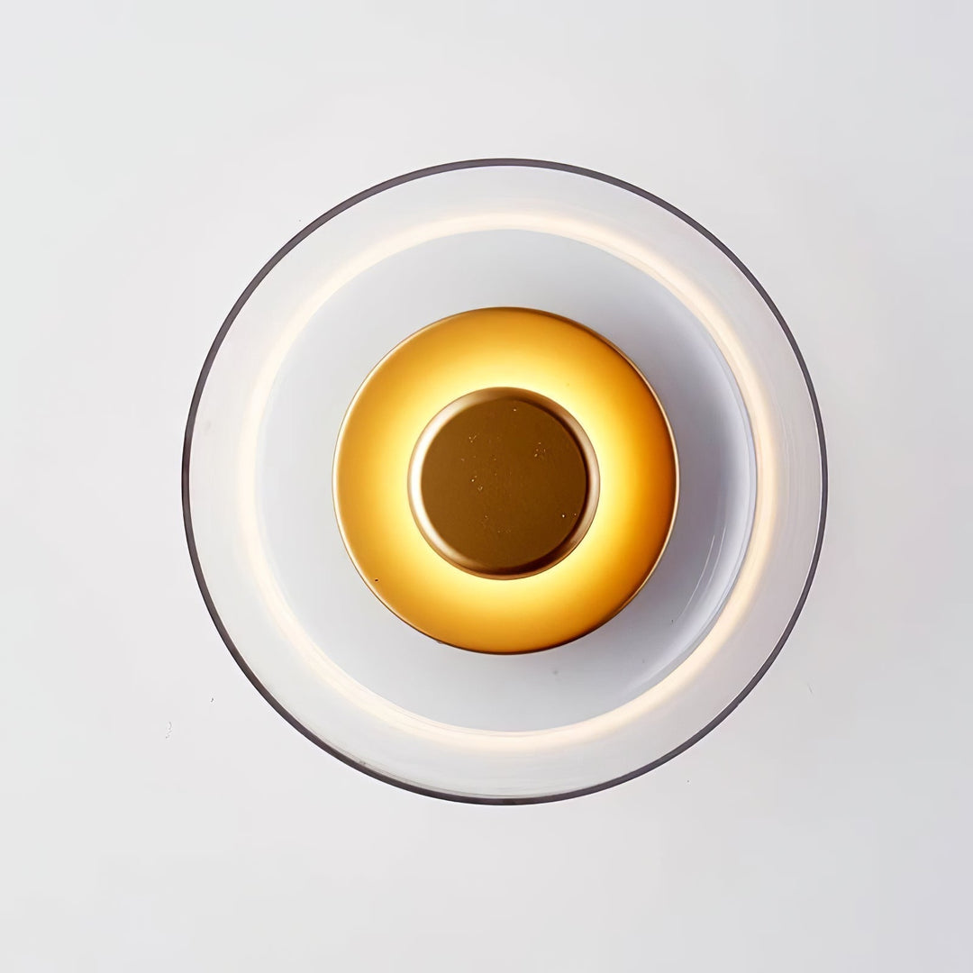 Applique LED verre cannelé, lumière froide, style contemporain pour couloir.