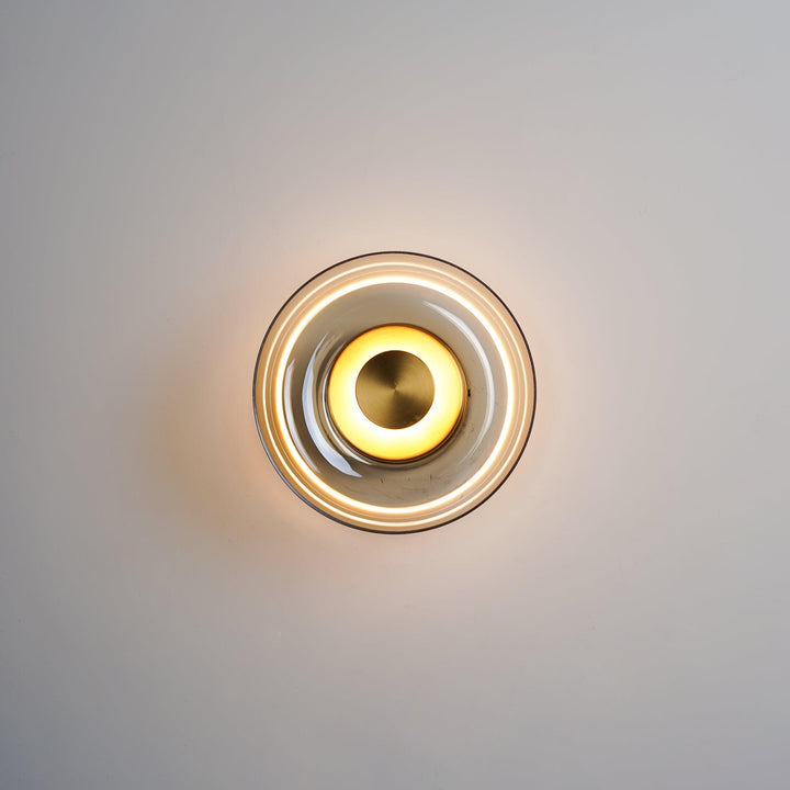 Applique LED verre cannelé, design moderne, lumière froide, éclairage couloir.