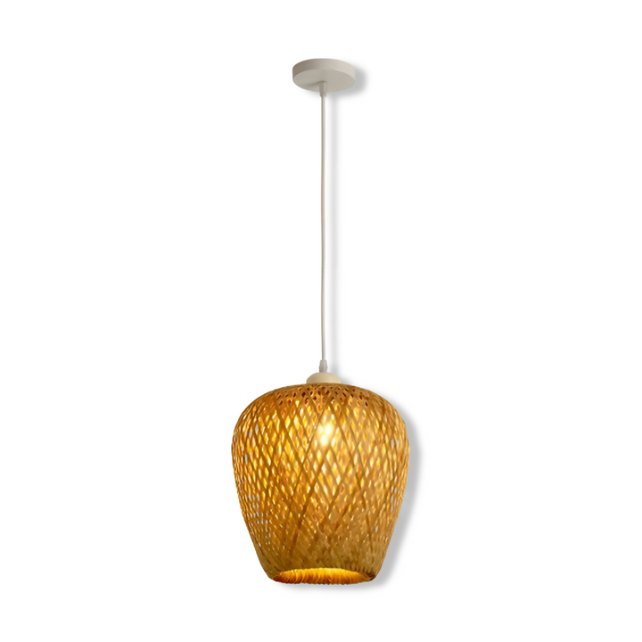 Éclairage bohème pour la chambre, lampe suspendue tressée à la main, très décorative.