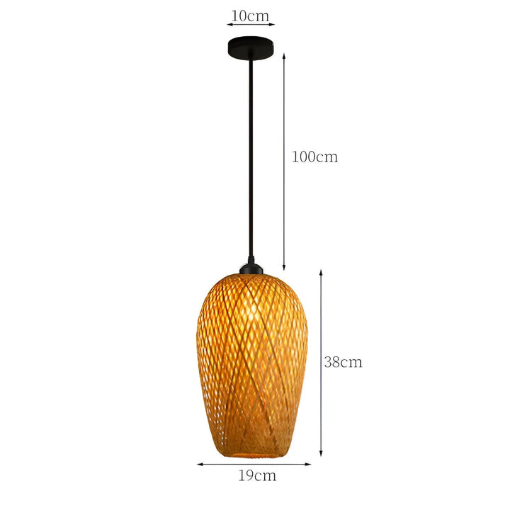 Luminaire suspendu en fibres naturelles, ambiance cosy pour votre salon ou toute pièce.