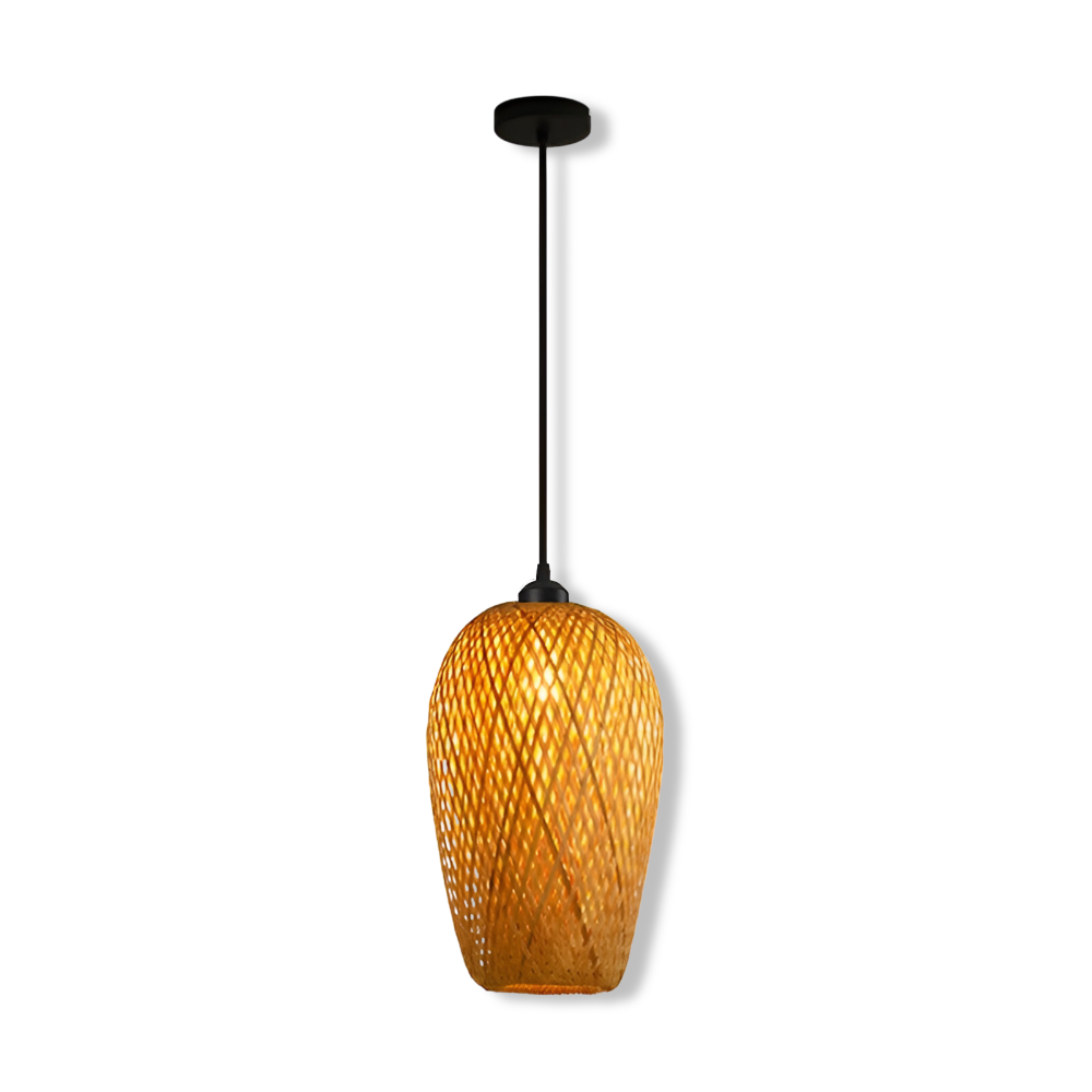 Lampe suspendue chaleureuse, illumine votre espace avec un design naturel et raffiné.