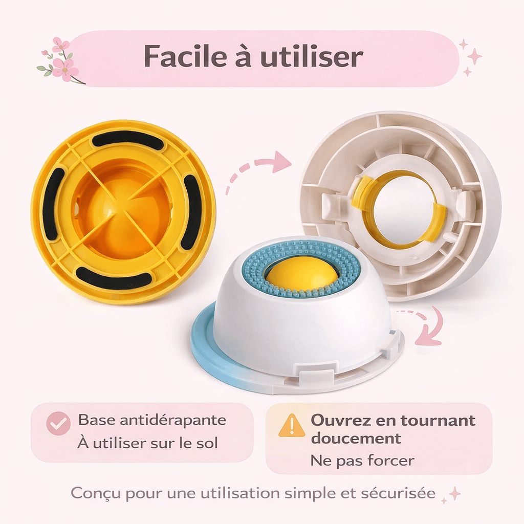 Chien et chat utilisant un bol à lécher apaisant anti-anxiété. Idéal pour la relaxation et une alimentation lente.