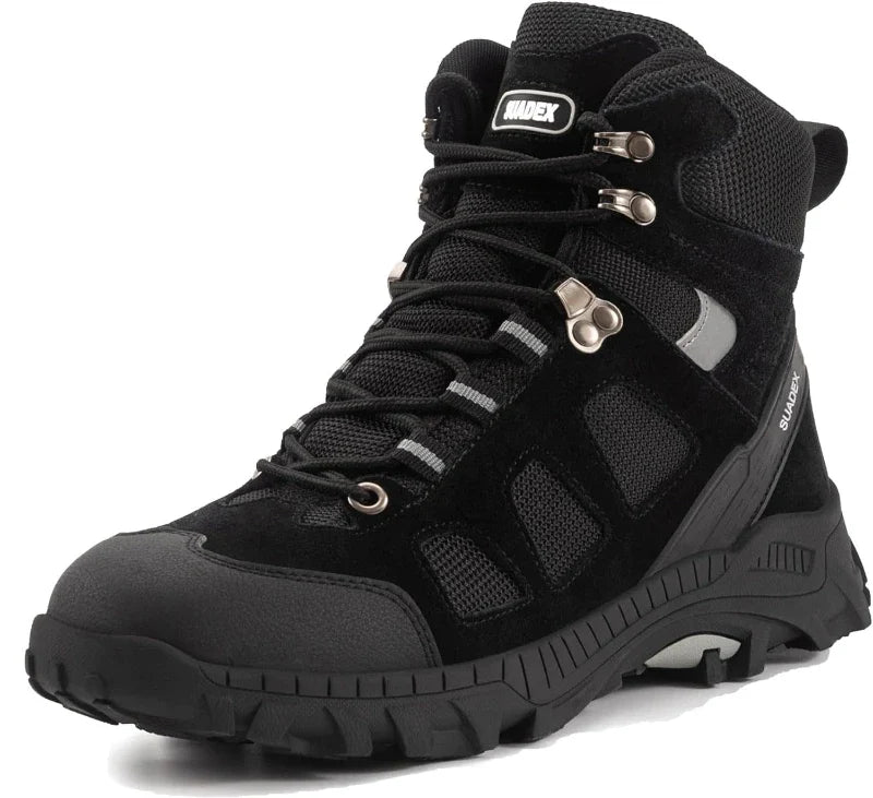 Bottes de sécurité en acier, robustes, pour une protection fiable sur tous les terrains difficiles.