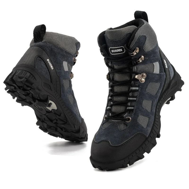 Bottes de travail résistantes, embout acier, idéales pour l'industrie lourde et les chantiers.