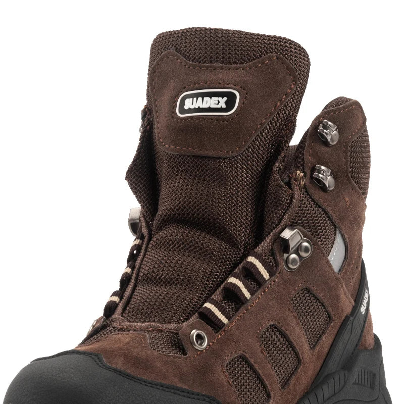 Bottes de sécurité unisexes noires, embout acier, protection extrême pour le travail et les chantiers.