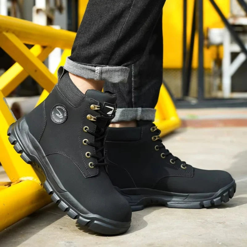 Chaussures sécurité hommes, bottes robustes avec protection anti-perforation et embout acier, confort ++.