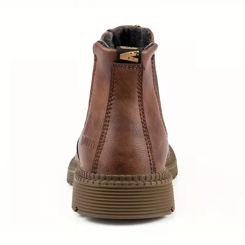 Bottes de sécurité imperméables pour hommes, avec embout acier, parfaites pour les conditions difficiles de chantier.