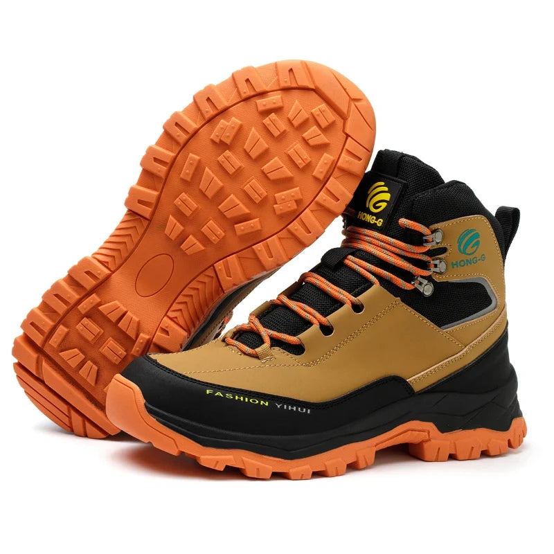 Bottes de travail de sécurité HONG-G robustes, embout acier, confortables et respirantes pour hommes et femmes, ISO 20345.