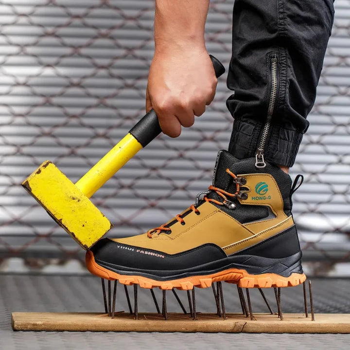 Bottes de sécurité professionnelles HONG-G pour hommes et femmes, parfaites pour atelier et logistique, grand confort.