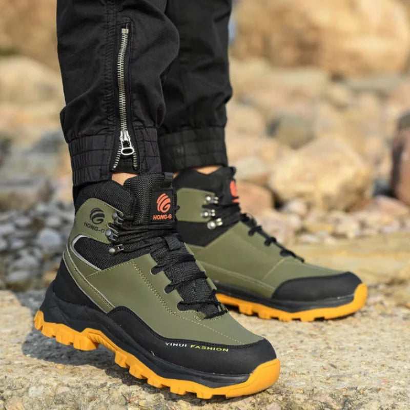 Bottes de sécurité HONG-G confortables et respirantes, semelle antidérapante, idéales pour longues journées de travail.
