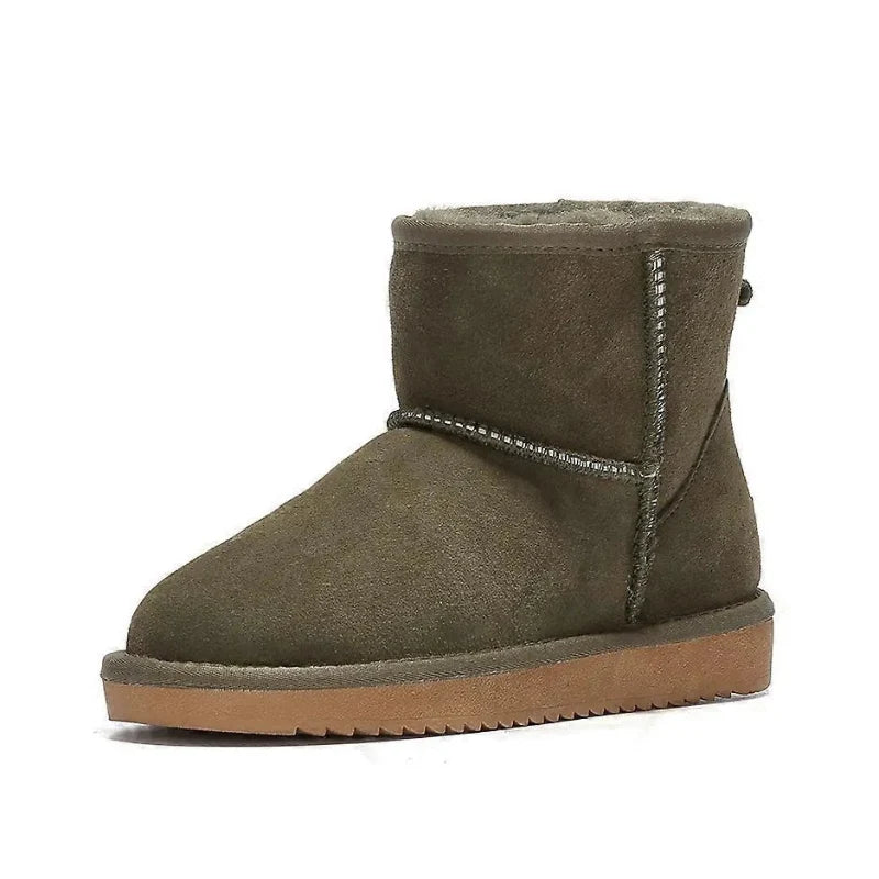 Bottines d'hiver unisexes en daim, doublées fourrure, ultra-chaudes et confortables pour affronter le froid.