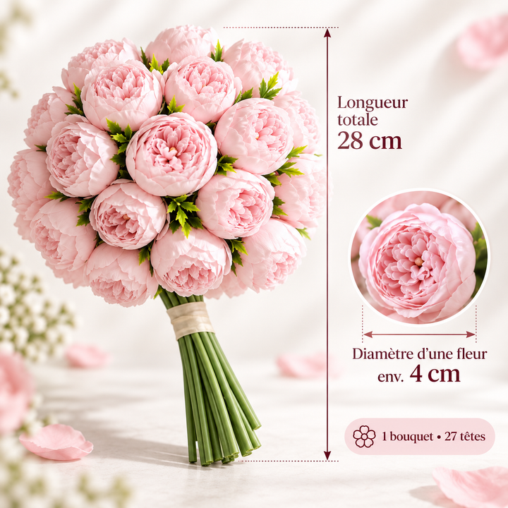 Fleurs artificielles de pivoines en soie, un bouquet éternel sans entretien pour une beauté durable.