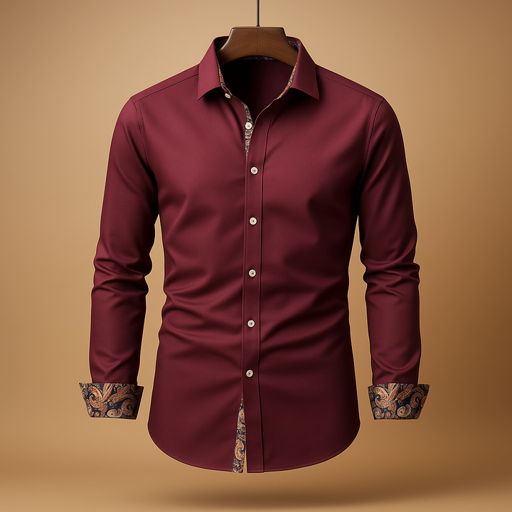 Chemise ajustée polyvalente pour homme, manches longues, style classique, du bureau au soir.