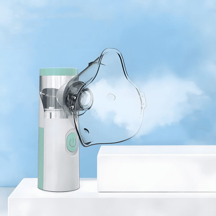 Nébuliseur portable compact pour adultes et enfants, idéal pour le soulagement respiratoire et l'asthme en voyage.