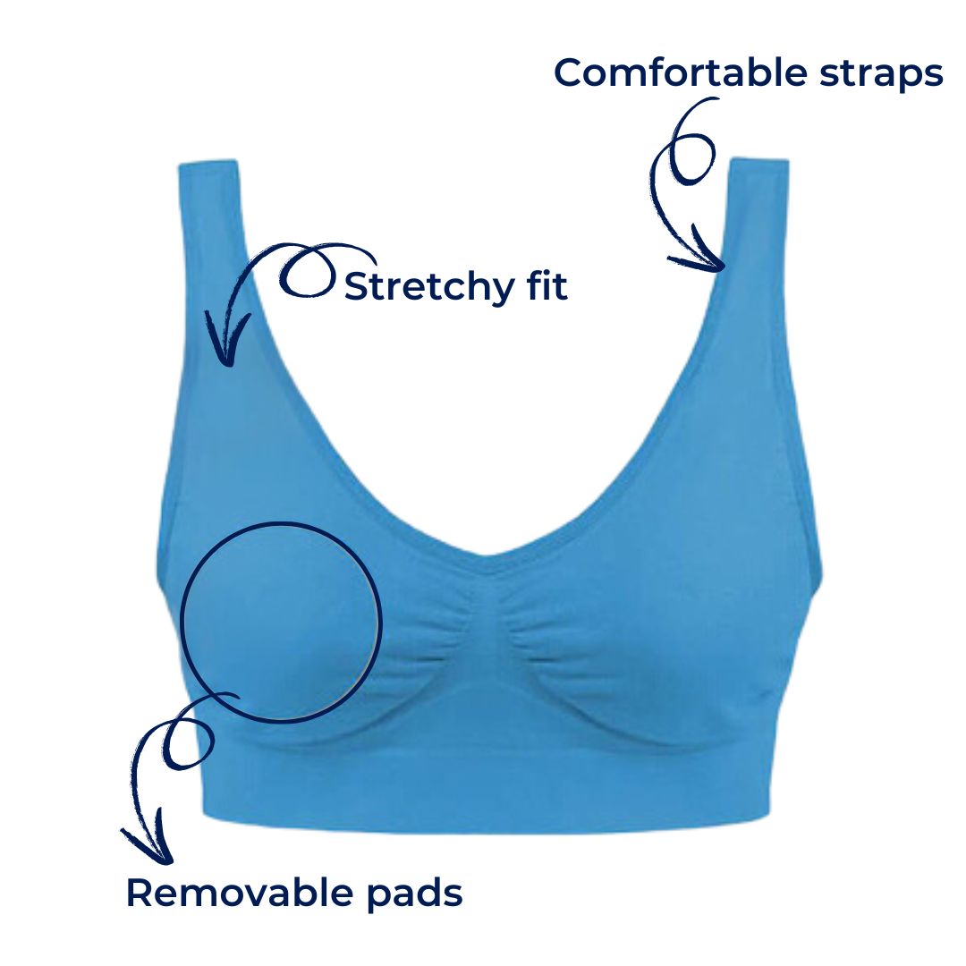 Soutien-gorge sans coutures ni armatures, anti-irritation pour un confort absolu. Idéal pour sport léger.
