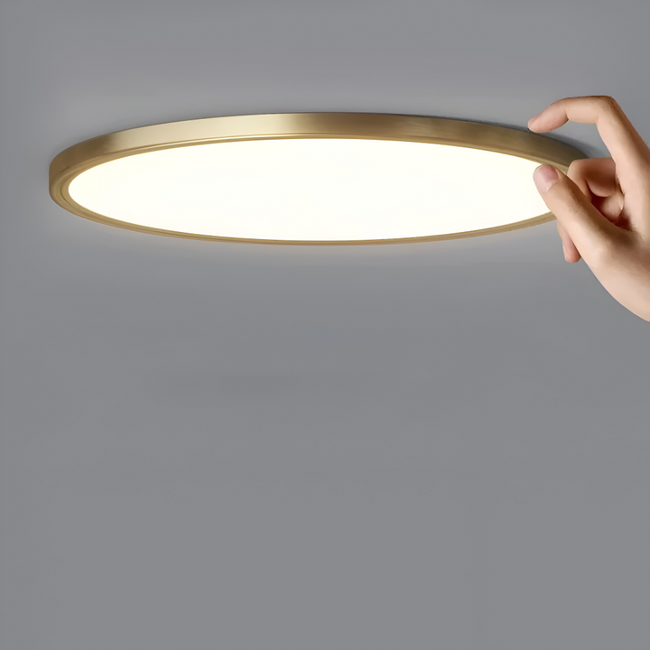 Plafonnier LED rond bronze, facile à installer, design ultrafin moderne pour plafond.
