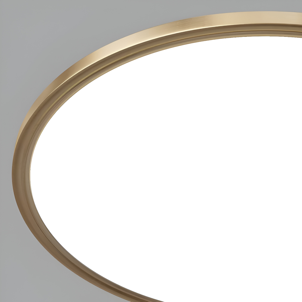 Plafonnier LED rond bronze pour salon, chambre, bureau, design moderne et lumière efficace.