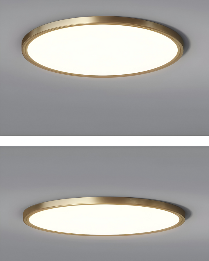 Plafonnier LED design rond bronze, qualité supérieure, éclairage moderne et profil ultrafin.