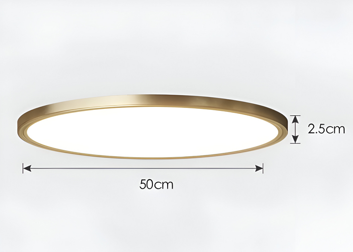 Luminaire plafond LED rond en bronze, look raffiné et ultrafin, parfait pour tout intérieur moderne.
