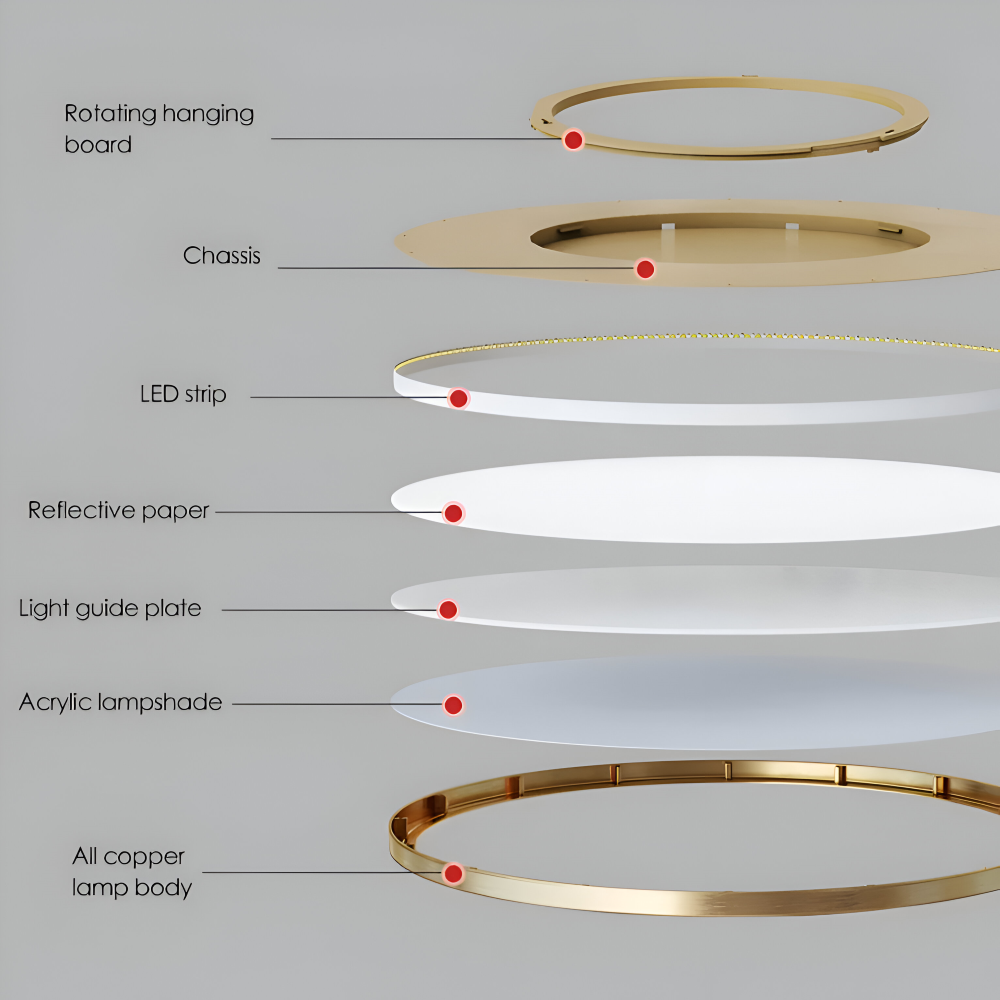 Plafonnier LED rond bronze fonctionnel, design moderne ultrafin pour un éclairage parfait.