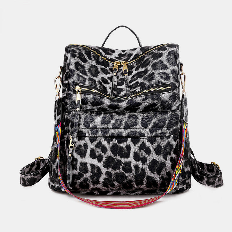 Sac à dos multicolore femme, motif vache, idéal pour le travail, les études ou les sorties.