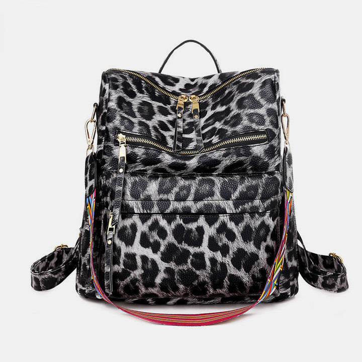 Sac à dos multicolore femme, motif vache, idéal pour le travail, les études ou les sorties.