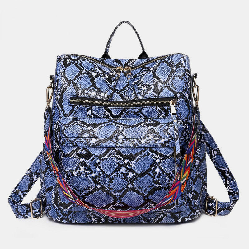 Sac à dos femme, élégant avec imprimé léopard, parfait pour une journée de loisirs ou d'école.