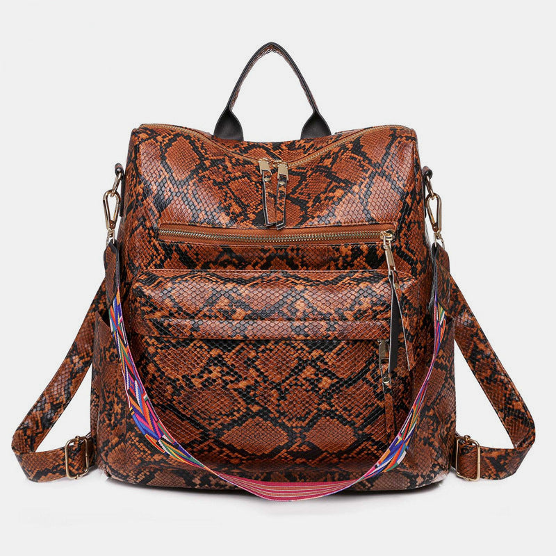 Sac à dos femme vert et marron, élégant et spacieux, idéal pour toutes les saisons et usages.