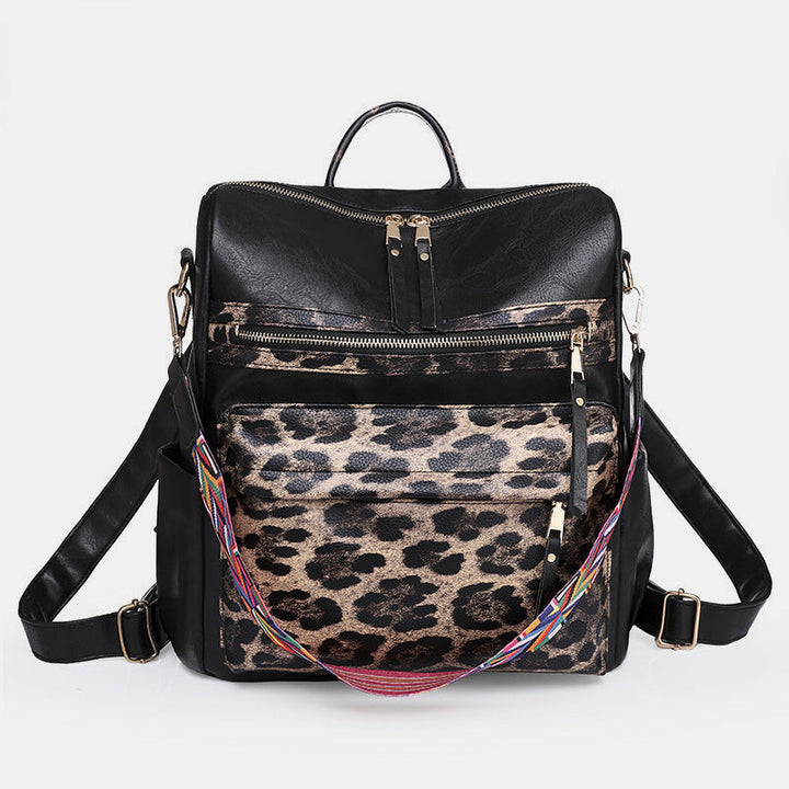 Sac à dos femme imprimé vache, multicolore, un choix audacieux et pratique pour l'école.