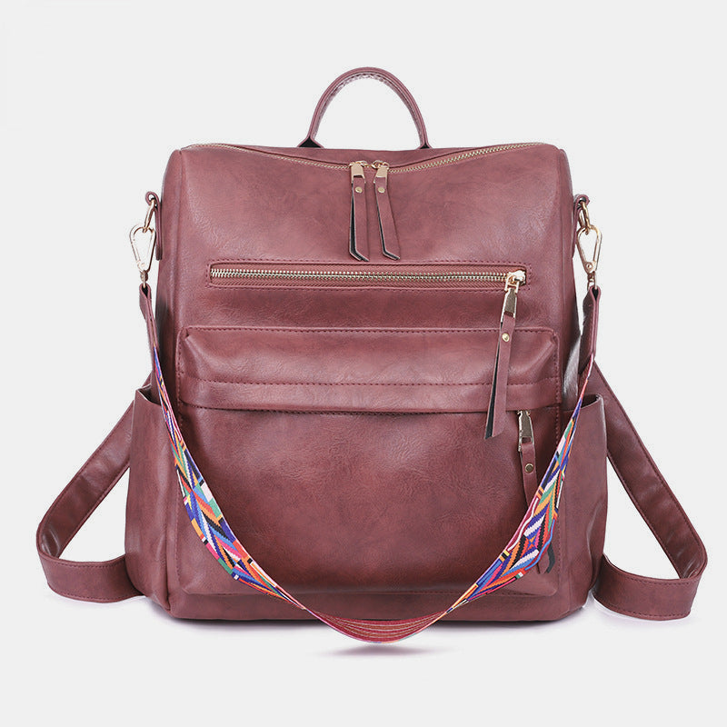 Sac à dos femme élégant, motif léopard, fonctionnel pour l'école, le travail et les loisirs.