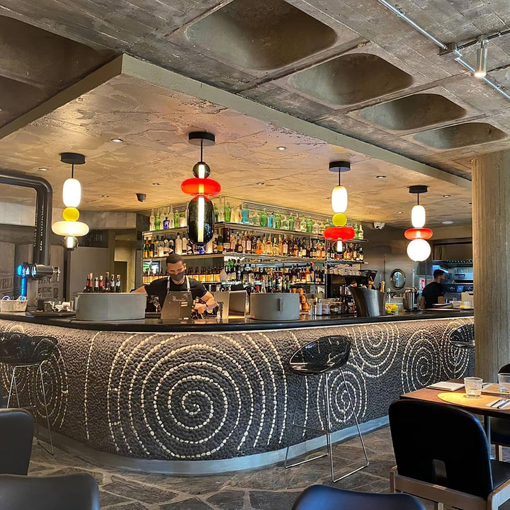 Suspension en verre sucré, éclairage LED décoratif pour toute pièce.
