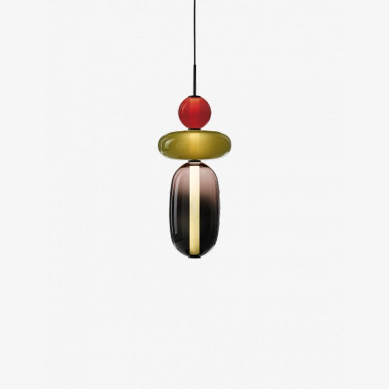 Éclairage LED contemporain, suspension en verre pour déco intérieure.