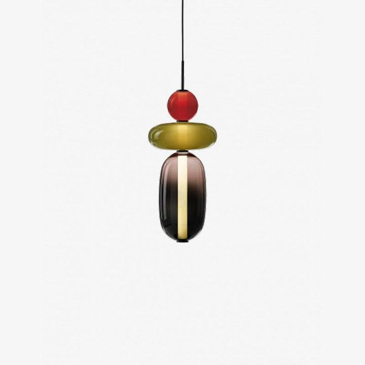 Éclairage LED contemporain, suspension en verre pour déco intérieure.