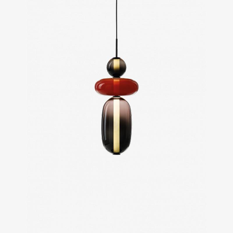 Suspension moderne en verre, éclairage LED réglable pour cuisine.