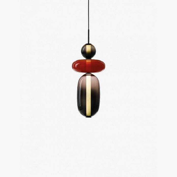 Suspension moderne en verre, éclairage LED réglable pour cuisine.