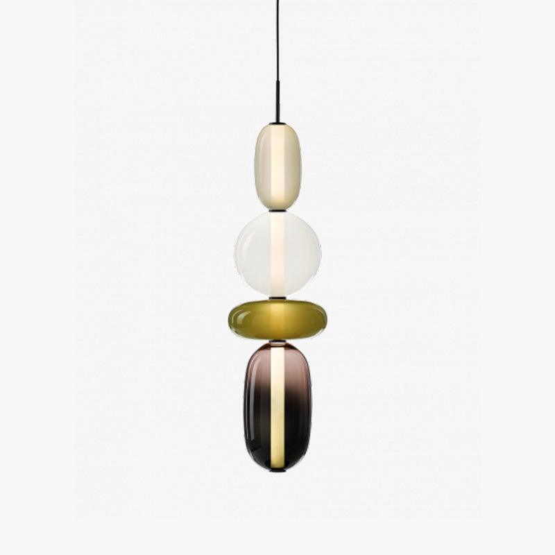 Suspension LED en verre, design épuré, idéal pour cuisine et salon.