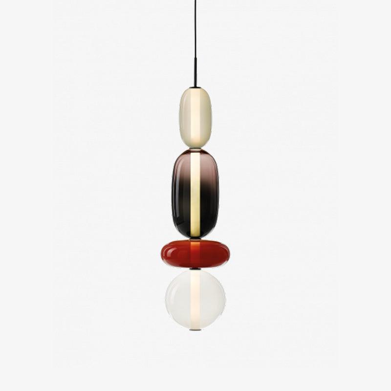 Suspension LED en verre, parfaite pour cuisine moderne, lumière stylée.