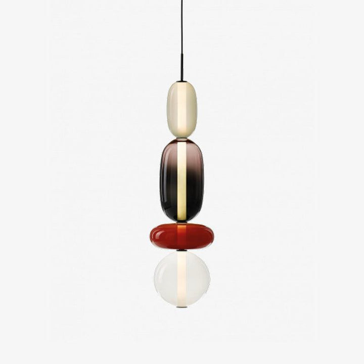Suspension LED en verre, parfaite pour cuisine moderne, lumière stylée.