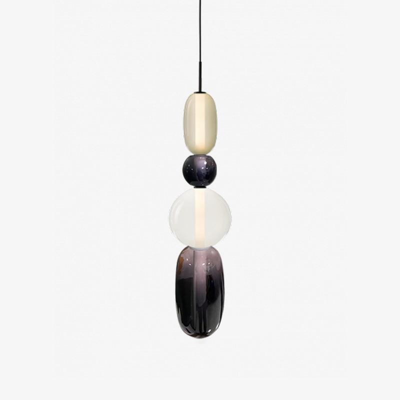 Suspension LED en verre, style moderne, lumière optimale pour salle à manger.