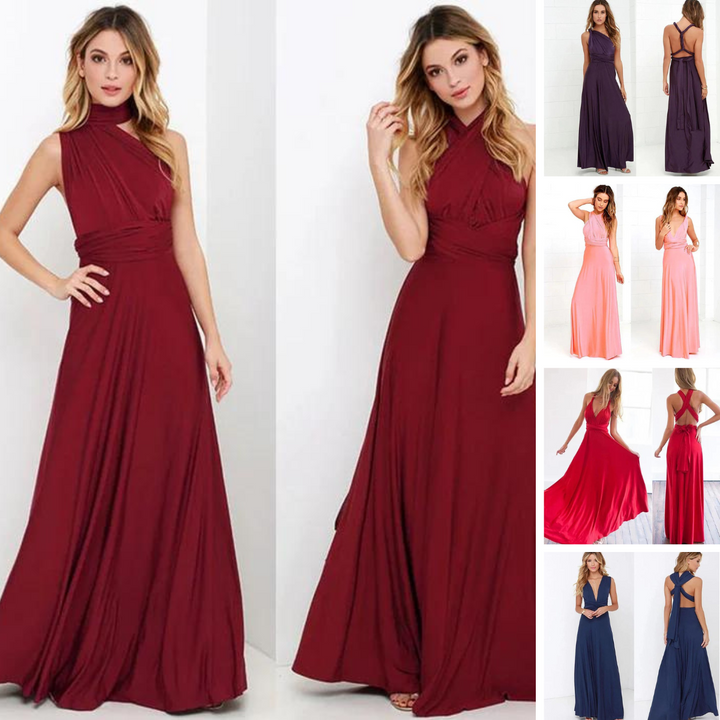 Robe enveloppante longue femme, ajustable et polyvalente, pour un style décontracté ou chic.
