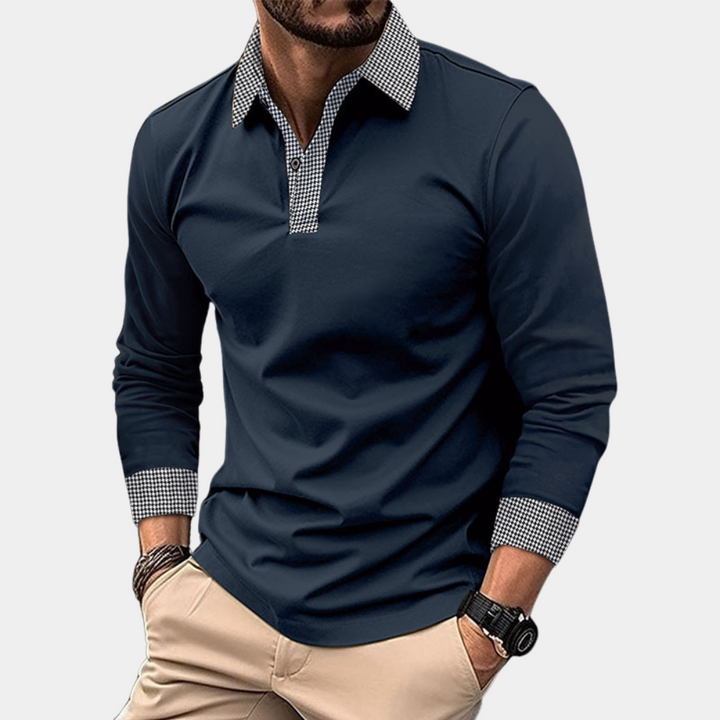 Polo homme confortable à manches longues. Tissu doux, coupe élégante, parfait pour le quotidien.