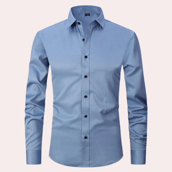 Chemise Milan homme anti-froissement, stretch, polyvalente pour un look casual chic ou bureau. Mode masculine moderne.
