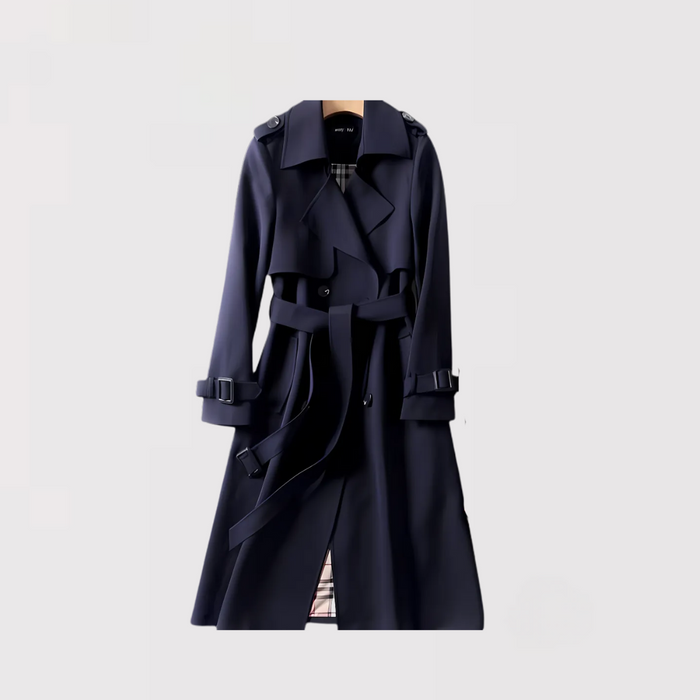 Manteau trench-coat femme coupe-vent pour le printemps et l'automne, design classique et sophistiqué.