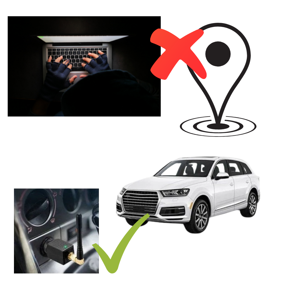 Brouilleur GPS portable 12V pour voiture, protège la vie privée et bloque les signaux de suivi GPS.