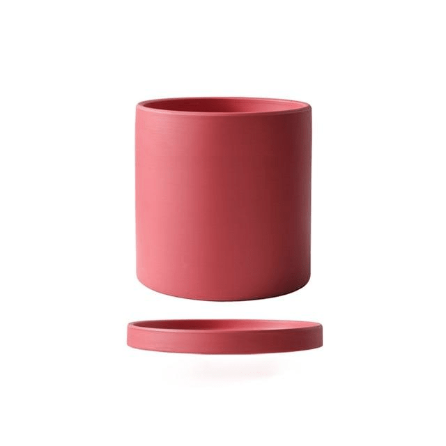 Pot de fleurs moderne et élégant avec soucoupe, idéal pour la décoration intérieure, idée cadeau.